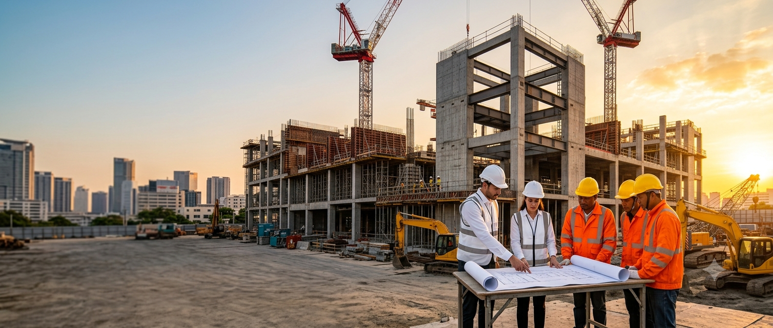 Chantier de construction gros œuvre